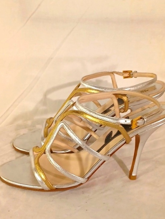 Prada Milano Shoes - Prada Milano heels gold silver
